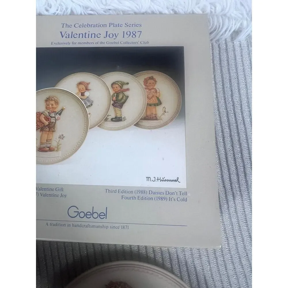 Vintage Goebel Hummel Valentine Joy 1987 Plate Hum 737 W Germany Box Collectors